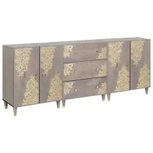   vidaXL Fürdőszoba bútor szett 3 pcs Szürke és Arany 180 x 33 x 75 cm