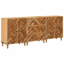   vidaXL Tároló szekrények 3 pcs Barna 60 x 33,5 x 75 cm Tömör Mangófát