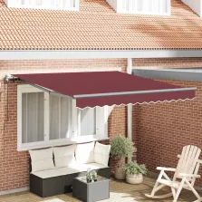   vidaXL burgundi vörös automata kihúzható napellenző 300 x 250 cm