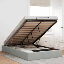   vidaXL Ottomán ágykeret matrac nélkül Világosszürke 120x190 cm bársony