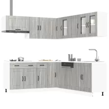   vidaXL 11 darabos konyhaszekrény szett Kalmar szürke sonoma műfa