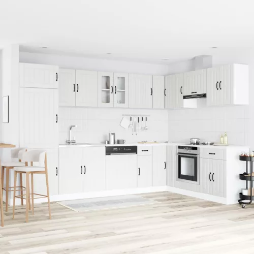 vidaXL Mosogatószekrény tárolóval ajtóval Lucca 2 pcs Fehér Faanyag