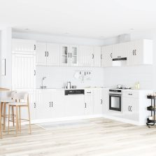   vidaXL Mosogatószekrény ajtóval Lucca 2 pcs Magas Fényű Fehér Faanyag