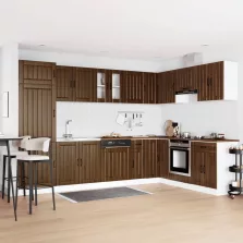   vidaXL Mosogatószekrény tárolóval Lucca 2 pcs Barna Tölgy Faanyag