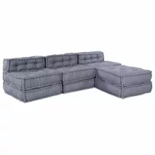  vidaXL Moduláris kanapé 4 pcs Szürke 70 x 70 x 56 cm szövet