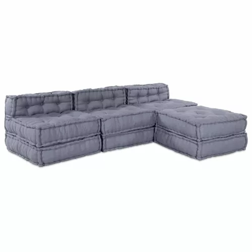 vidaXL Moduláris kanapé 4 pcs Szürke 70 x 70 x 56 cm szövet