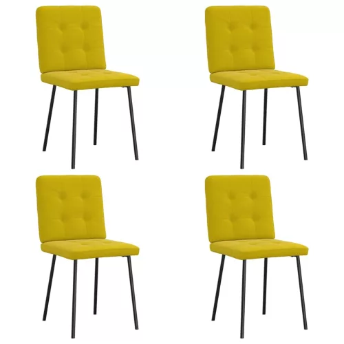 vidaXL 4 db sárga bársony étkezőszék