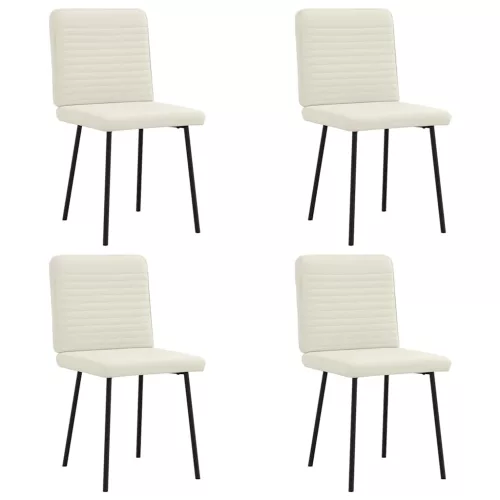 vidaXL 4 db krémszínű bársony étkezőszék