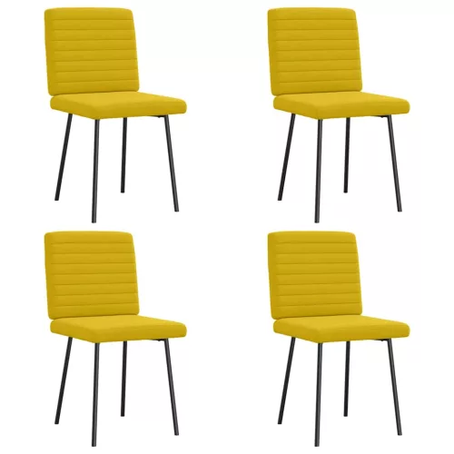 vidaXL 4 db sárga bársony étkezőszék