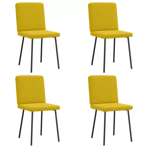 vidaXL 4 db sárga bársony étkezőszék