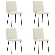 vidaXL 4 db krémszínű bársony étkezőszék