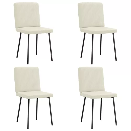vidaXL 4 db krémszínű bársony étkezőszék