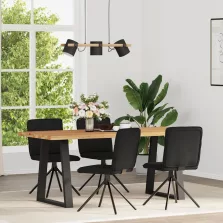 vidaXL 4 db fekete szövet étkezőszék