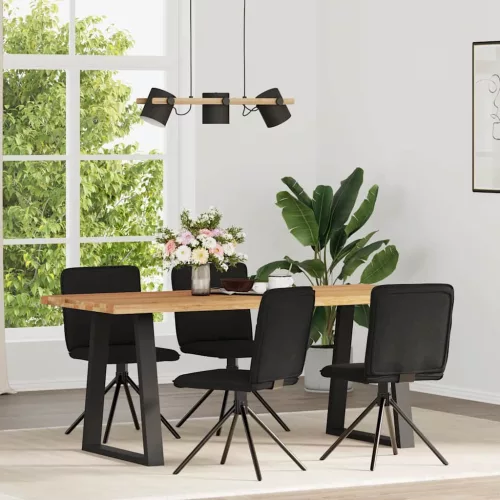 vidaXL 4 db fekete szövet étkezőszék