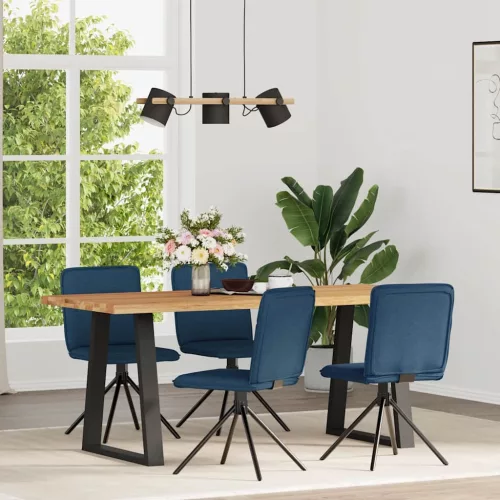 vidaXL 4 db kék szövet étkezőszék
