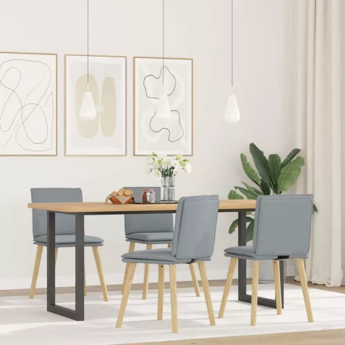 vidaXL 4 db világosszürke szövet étkezőszék