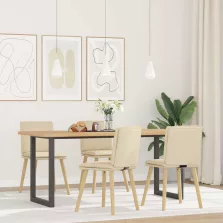 vidaXL 4 db krémszínű szövet étkezőszék