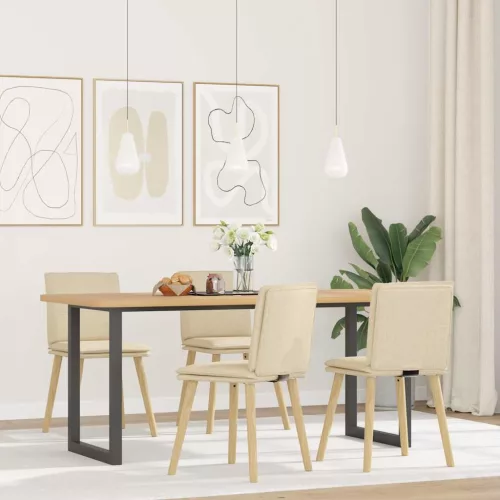 vidaXL 4 db krémszínű szövet étkezőszék