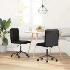 vidaXL 2 db fekete műbőr étkezőszék