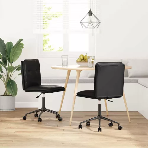 vidaXL 2 db fekete műbőr étkezőszék