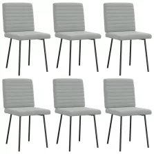 vidaXL 6 db világosszürke bársony étkezőszék