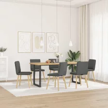 vidaXL 6 db sötétszürke szövet étkezőszék