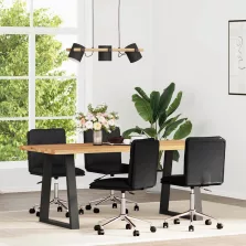 vidaXL 4 db fekete műbőr étkezőszék