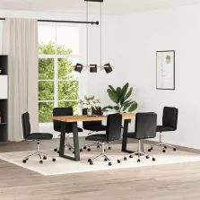 vidaXL 6 db fekete műbőr étkezőszék