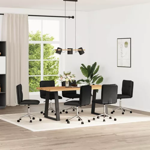 vidaXL 6 db fekete műbőr étkezőszék