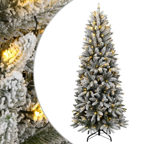 vidaXL műkarácsonyfa 150 LED-del és pelyhes hóval 120 cm