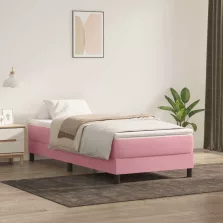   vidaXL Box Spring ágy matrac nélkül rózsaszín 100x220 cm bársony