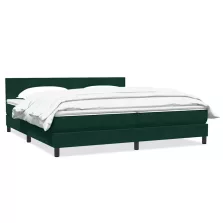   vidaXL sötétzöld bársony rugós ágy matraccal 180x220 cm