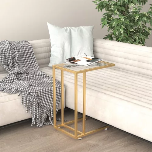 vidaXL átlátszó edzett üveg számítógép-kisasztal 50 x 35 x 65 cm