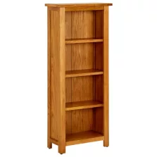   vidaXL 4 szintes tömör tölgyfa könyvespolc 70 x 22 x 110 cm