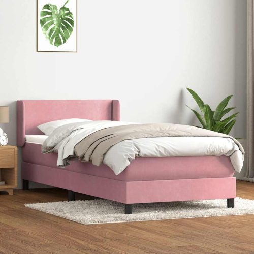 vidaXL Box Spring ágy matraccal rózsaszín 100x220 cm bársony