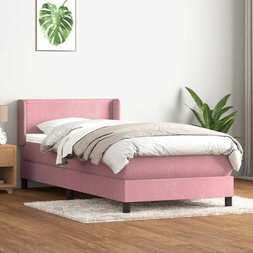 vidaXL Box Spring ágy matraccal rózsaszín 100x220 cm bársony