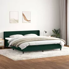  vidaXL sötétzöld bársony rugós ágy matraccal 180x220 cm