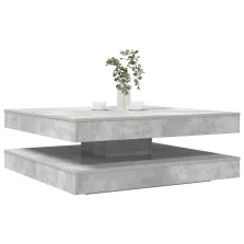   vidaXL betonszürke dohányzóasztal 360 fokban forgatható 90x90x34,5 cm