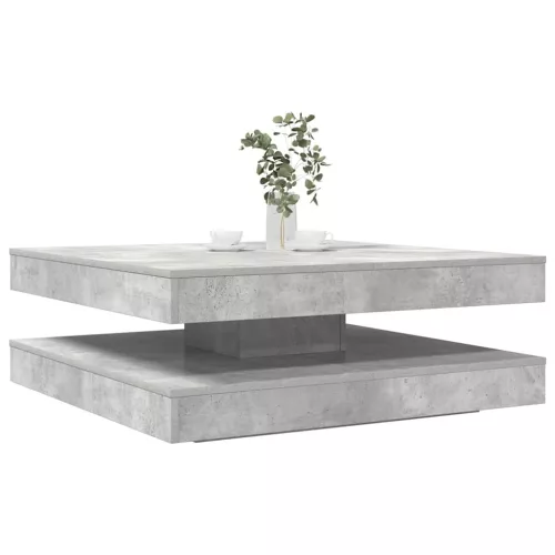vidaXL betonszürke dohányzóasztal 360 fokban forgatható 90x90x34,5 cm