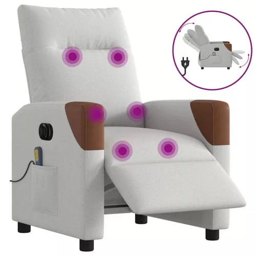 vidaXL felhőszürke szövet dönthető elektromos masszázsfotel