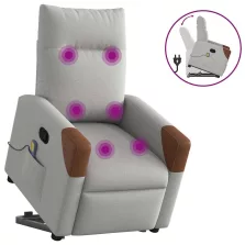 vidaXL Álló masszázsfotel felhőszürke szövet
