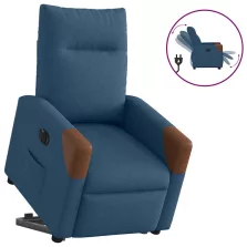   vidaXL elektromos felállást segítő kék szövet dönthető fotel