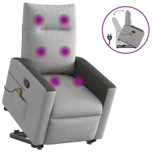 vidaXL Álló masszázsfotel felhőszürke szövet