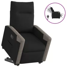   vidaXL elektromos felállást segítő fekete szövet dönthető fotel
