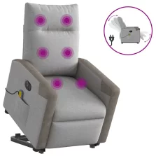   vidaXL Elektromos álló masszázsfotel felhőszürke szövet