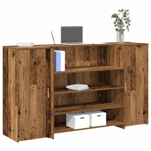 vidaXL recepciós pult antik fa 180x50x103,5 cm szerelt fa