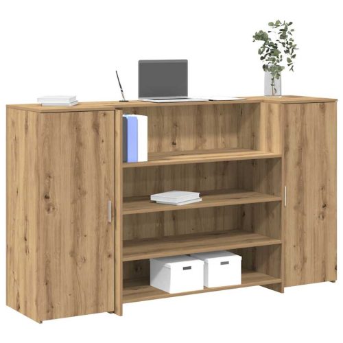 vidaXL recepciós pult kézműves tölgy 180x50x103,5 cm szerelt fa