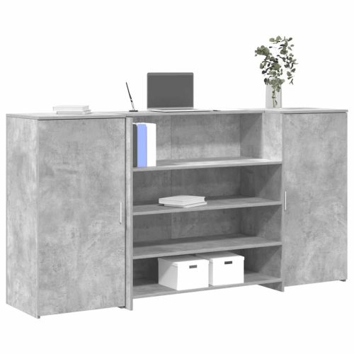 vidaXL recepciós pult betonszürke 200x50x103,5 cm szerelt fa