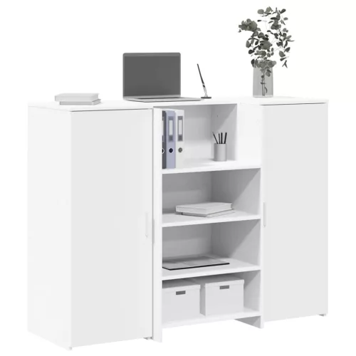 vidaXL recepciós pult fehér 135x50x103,5 cm szerelt fa