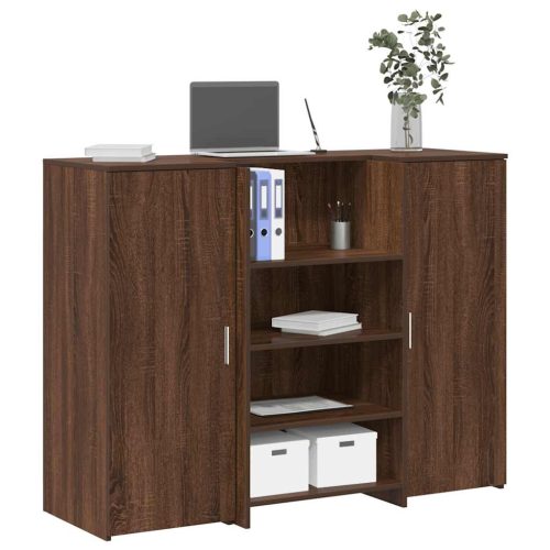 vidaXL recepciós pult barna tölgyszínű 135x50x103,5 cm szerelt fa